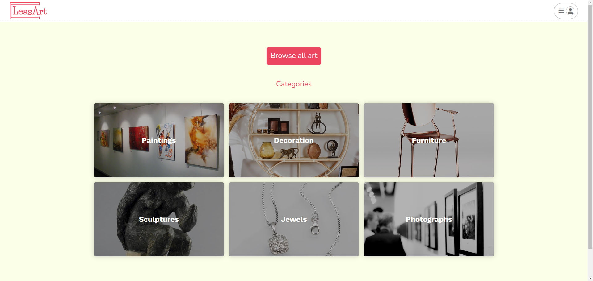 Leasart landing page