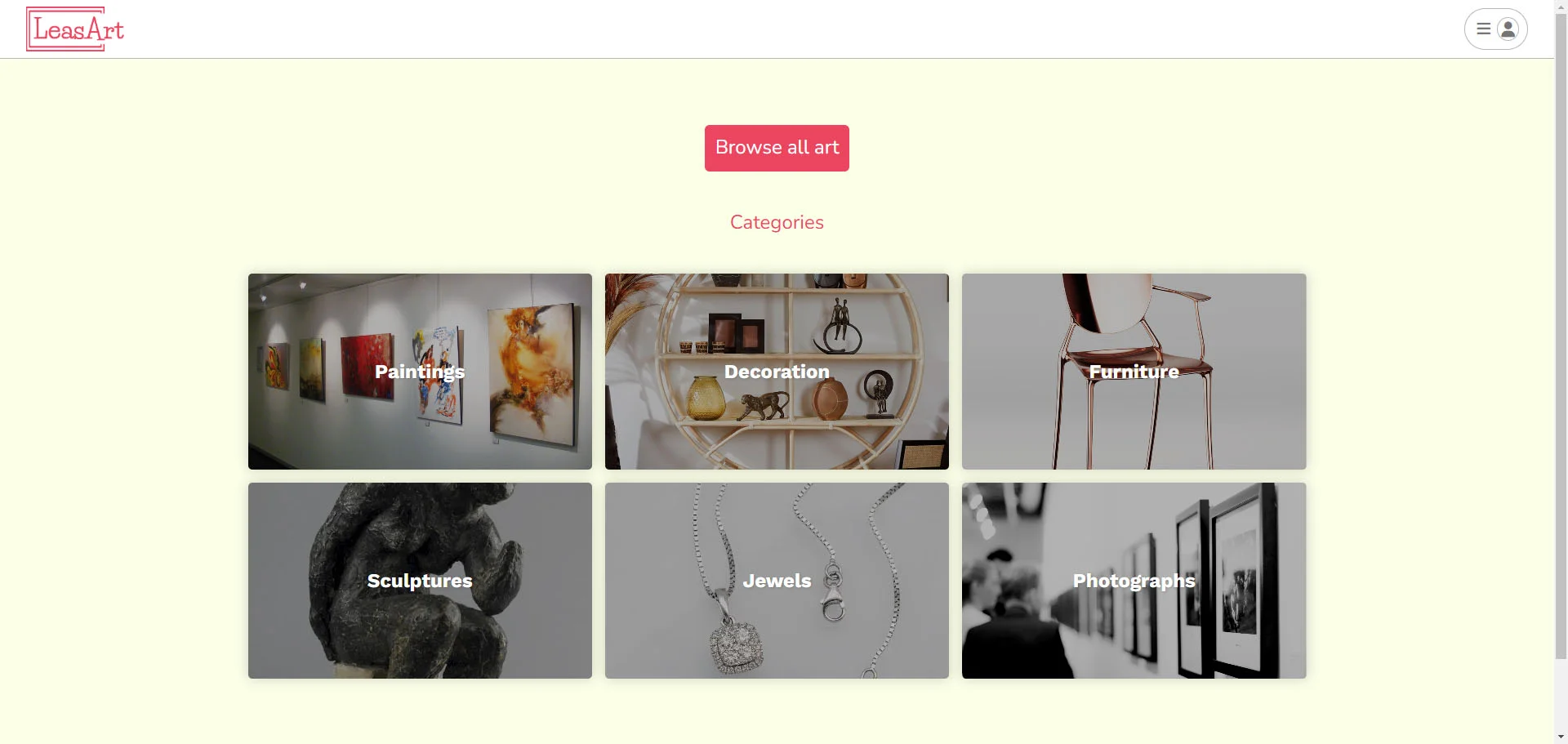 Leasart landing page